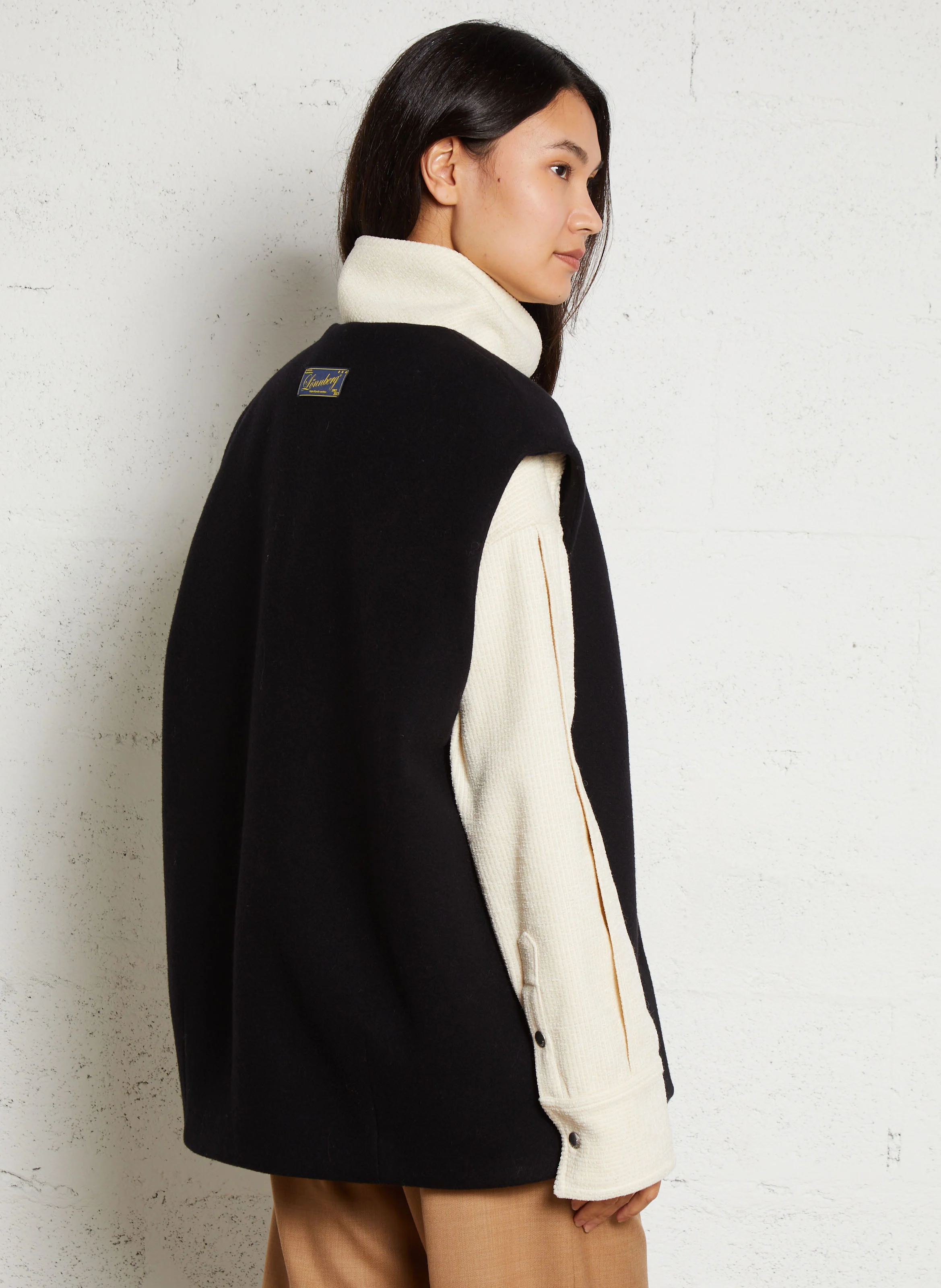 WALLIS - Veste col V en laine mélangée | Noir