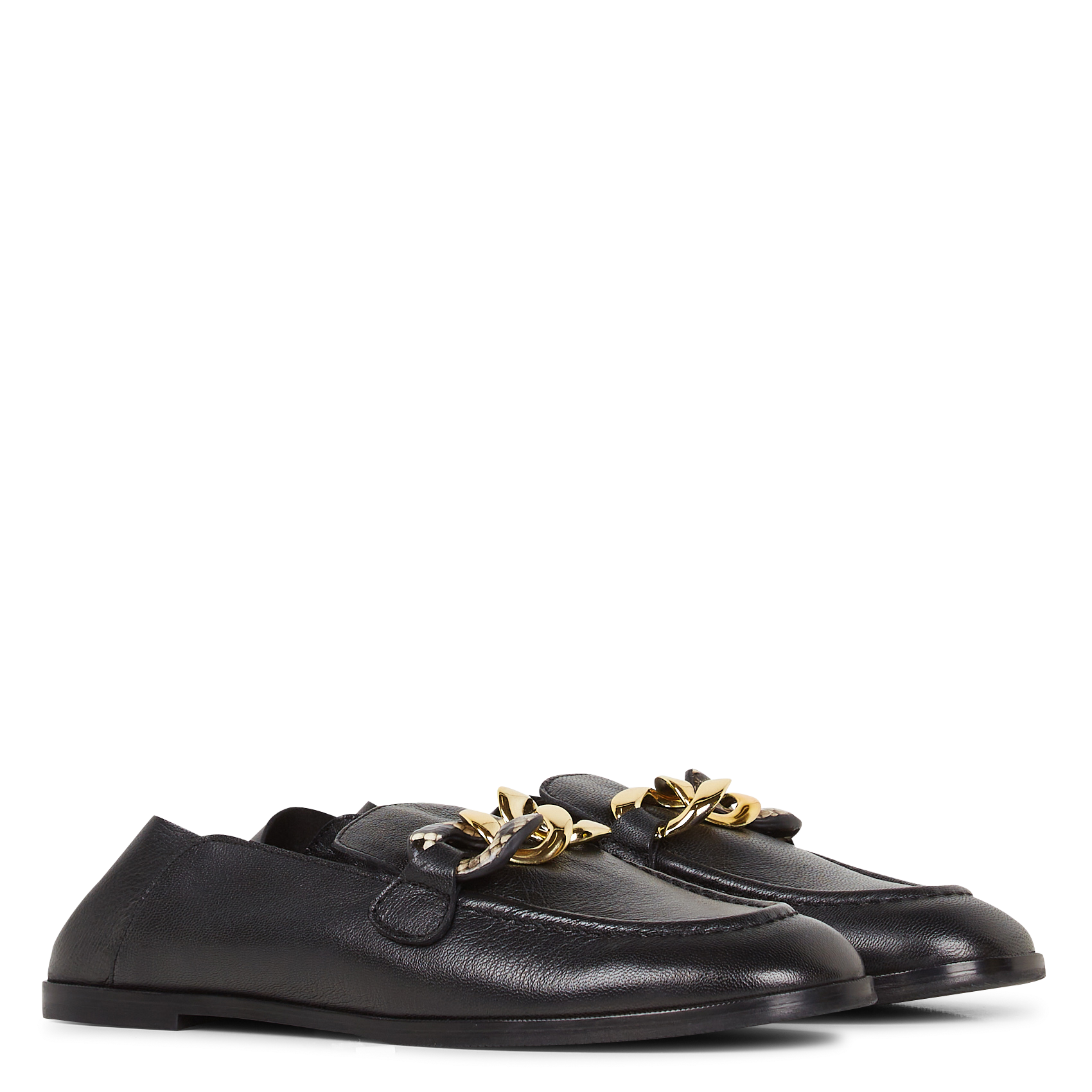 CHAIN LINE - Mocassins en cuir | Noir
