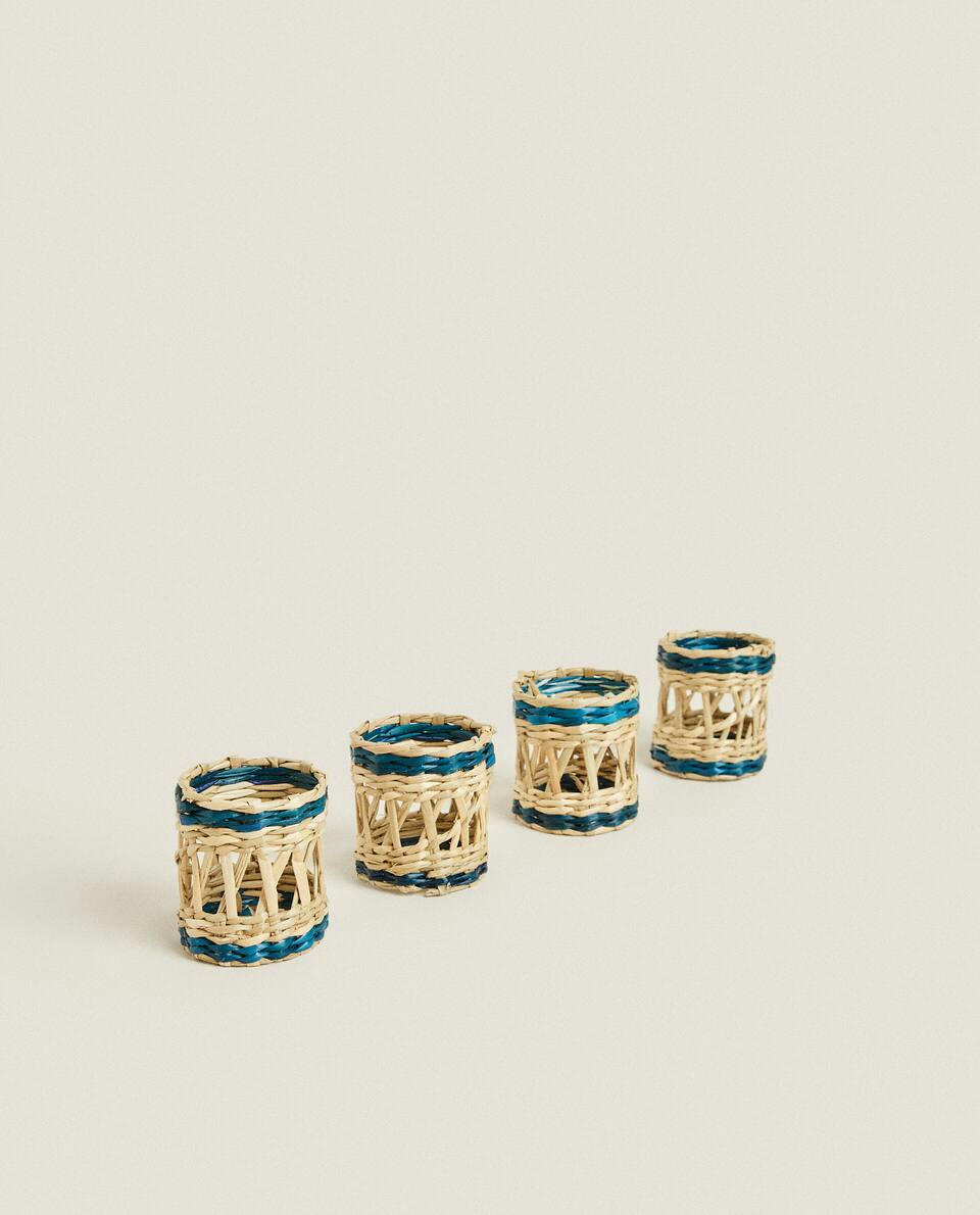 Anéis de guardanapo de fibra coloridos (pacote com 4)
