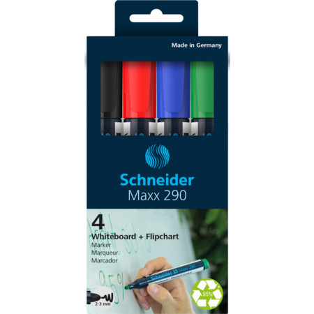 Schneider Maxx 290 4er-Etui Whiteboard- und Flipchart-Marker - 2-3 mm