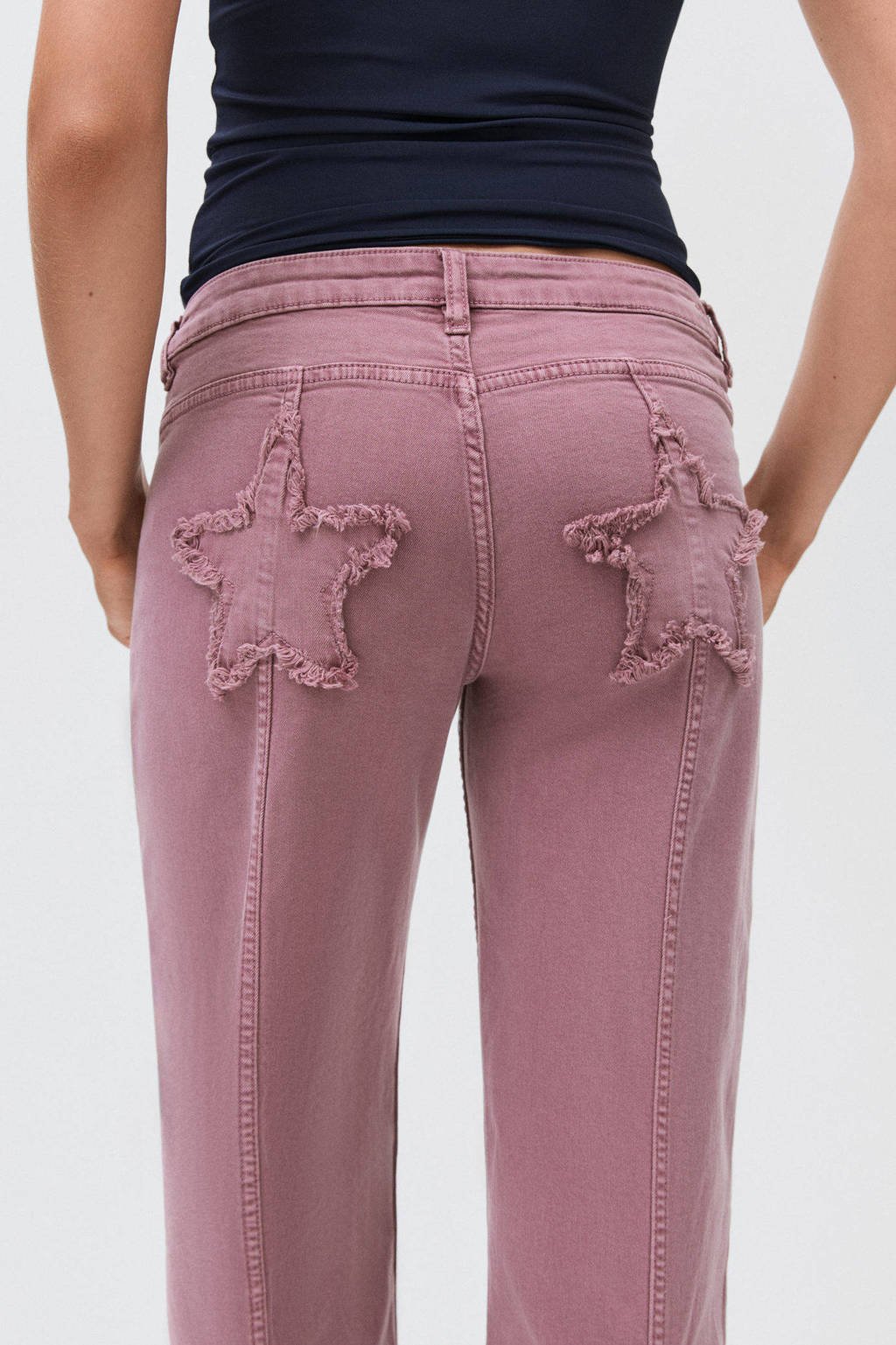 MANGO TEEN low waist straight leg jeans oudroze