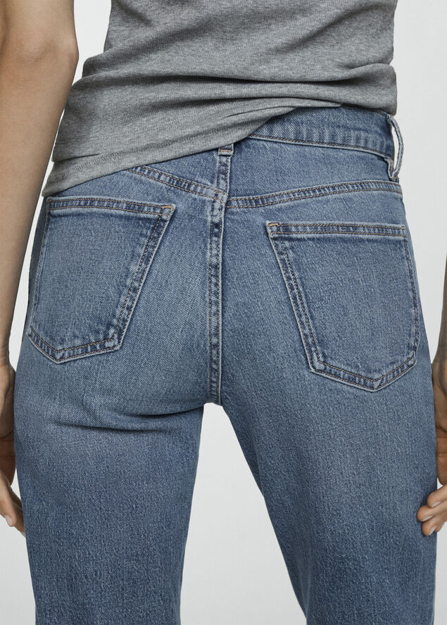 MANGO Jeans Newmom comfort high rise Open blue