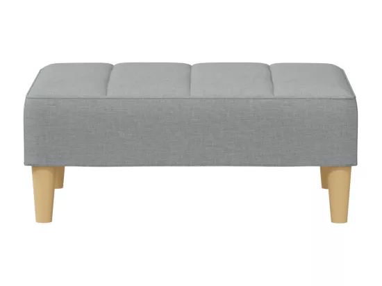 Repose-pied gris clair 77x55x31 cm tissu