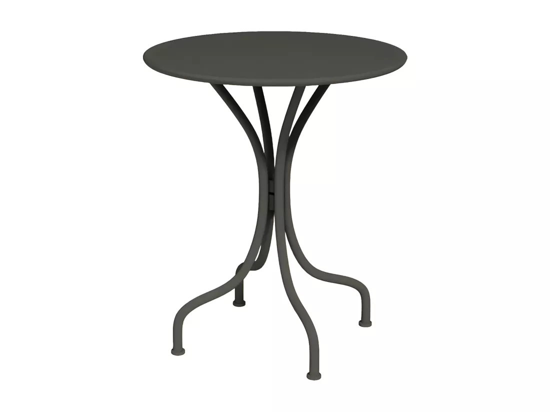 Table ronde de jardin D.60 cm en métal - Gris anthracite - MIRMANDE de MYLIA