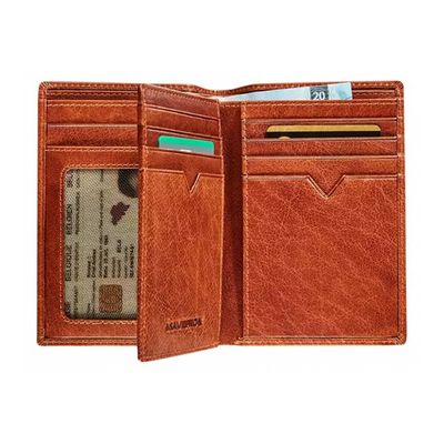 Maverick Rough Gear - Portefeuille - RFID pour cartes supplémentaires - cuir de buffle pleine fleur à tannage végétal - cognac