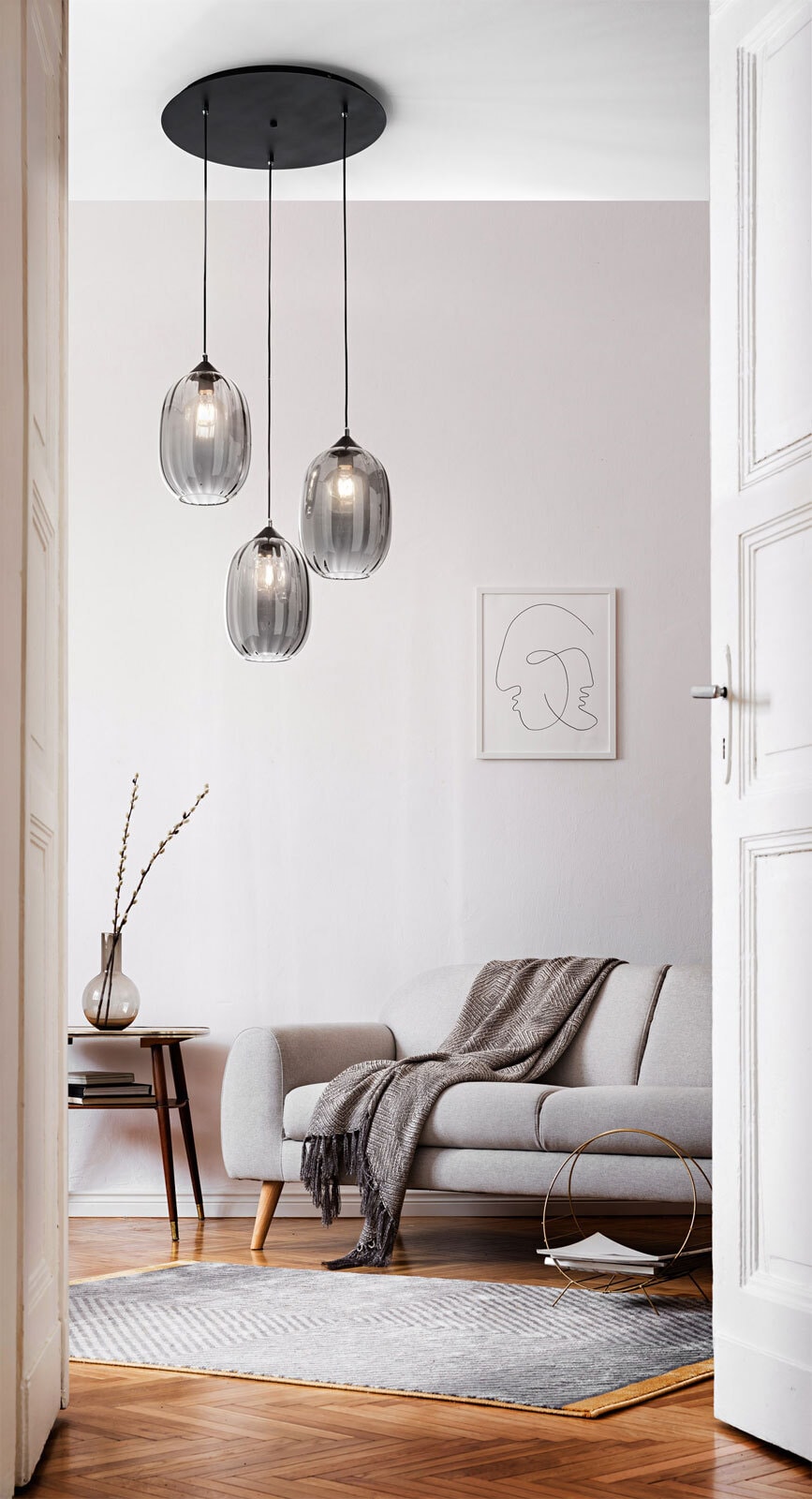 FABAS LUCE Retrofit Pendelleuchte INFINITY grau