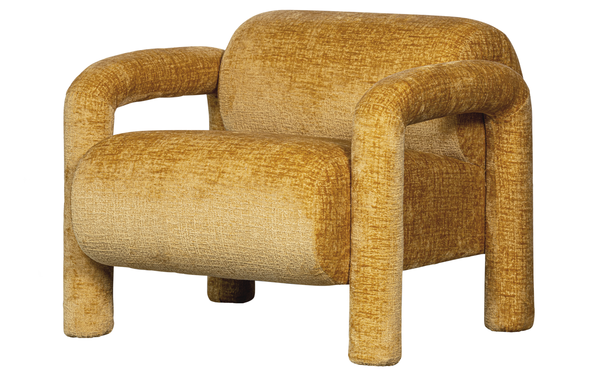 WOOOD Exclusive fauteuil Lenny Fauteuil Lenny in grove textuur Goud/Geel