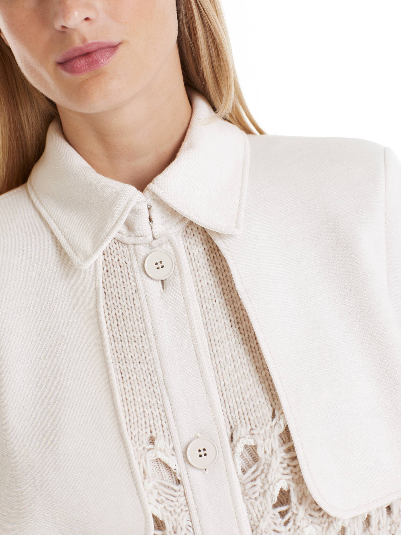 Marc Cain| Damen Strickmantel mit Wolle, Kaschmir und Seide