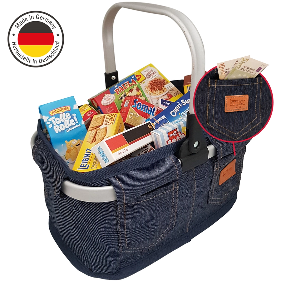 Tanner - Der kleine Kaufmann - Einkaufskorb Jeans, gefüllt
