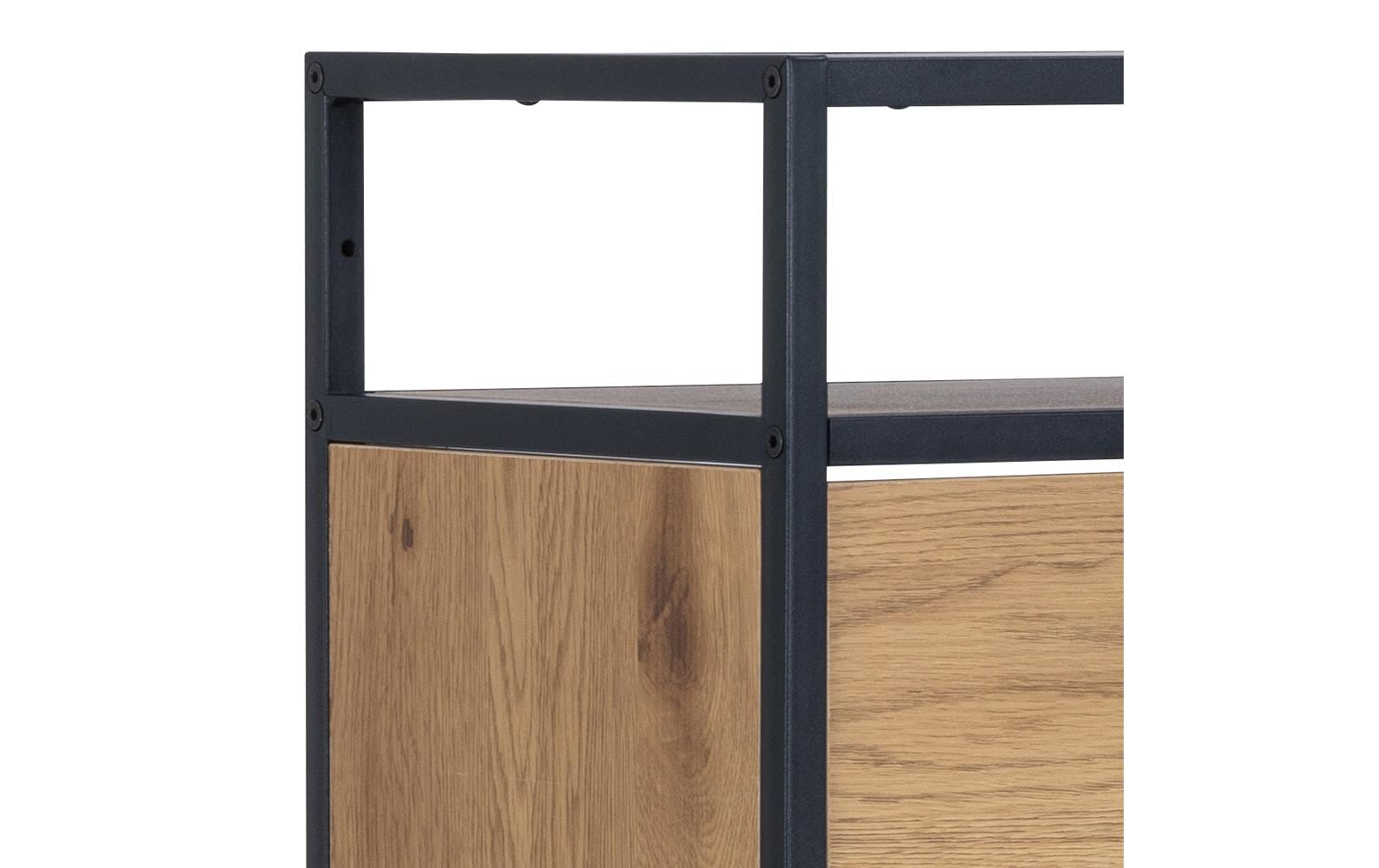 Schuhschrank Seaford 56 x 30 x 129 cm, Nature/Schwarz<br>Schuh-Organizer