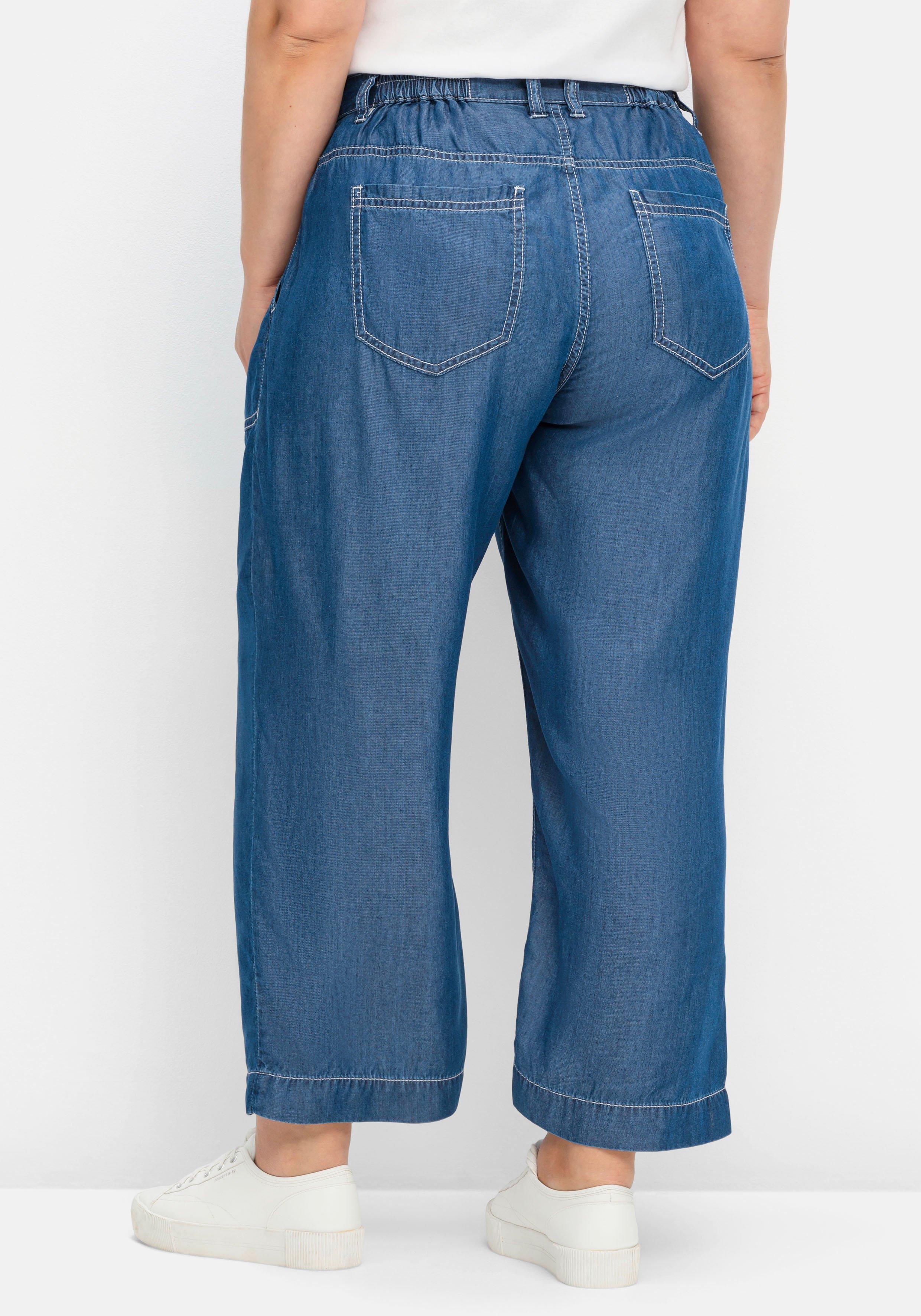 Weite Jeans aus  TENCEL™ Lyocell, mit Kontrastnähten