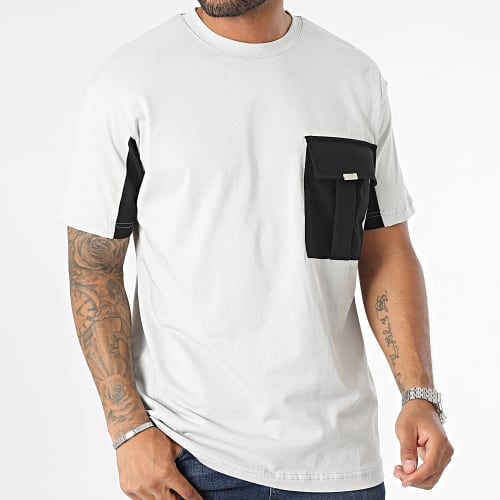 Tee Shirt A Poche Gris Noir