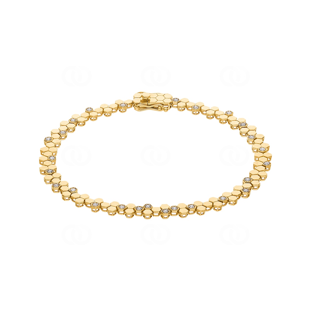 0.22 Karat Diamantarmband 750/18 K Gelbgold