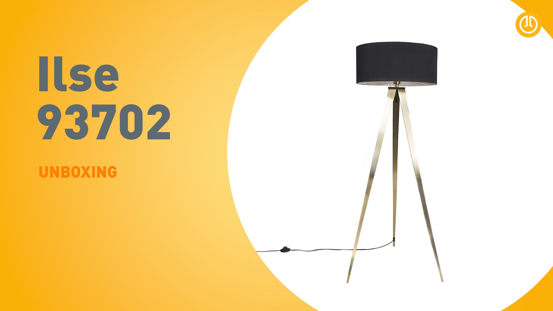 Moderne vloerlamp messing met zwarte kap - Ilse