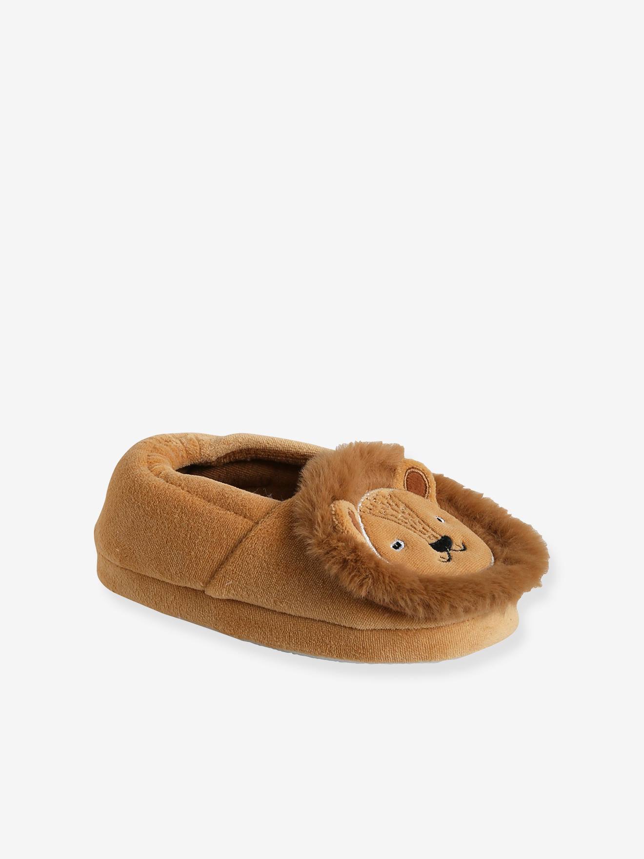 Pantufas infantis com forro de veludo 