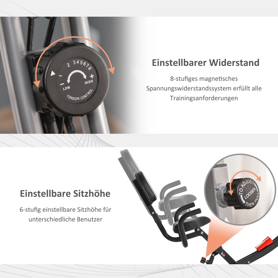 HOMCOM Fahrradtrainer mit LCD Display grau