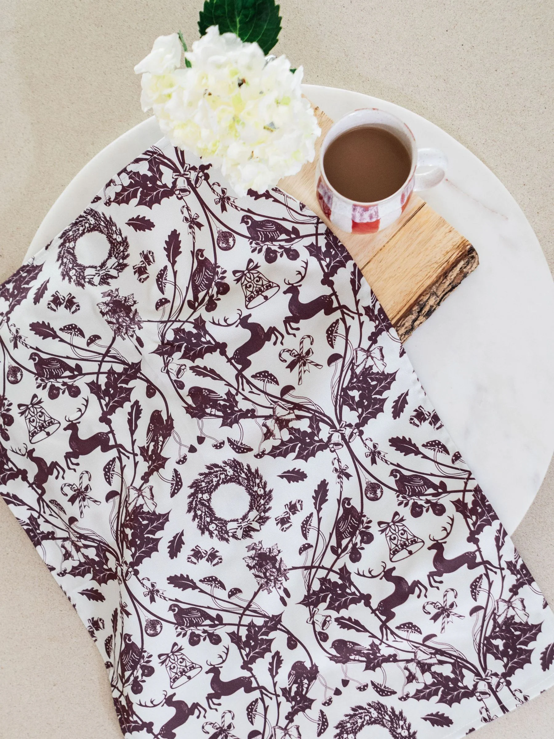 Avalon Home Stag & Wreath Tea Towel