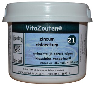 Vita Reform Van der Snoek Vitazouten Nr. 21 Zincum Chloratum Muriaticum 360TB