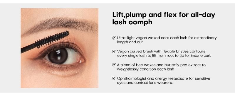 MISTINE - Mascara Slender and Curling MASCARA Langdurig waterproof serum dat 24 uur uithardt