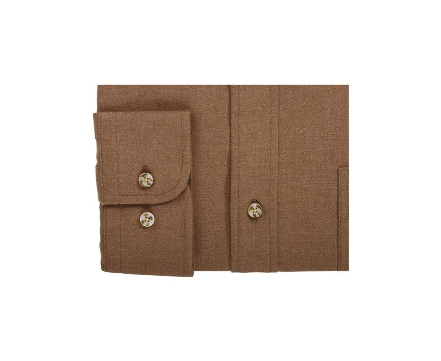 Chemise flanelle Caramel - Poche poitrine - ALEXANDER