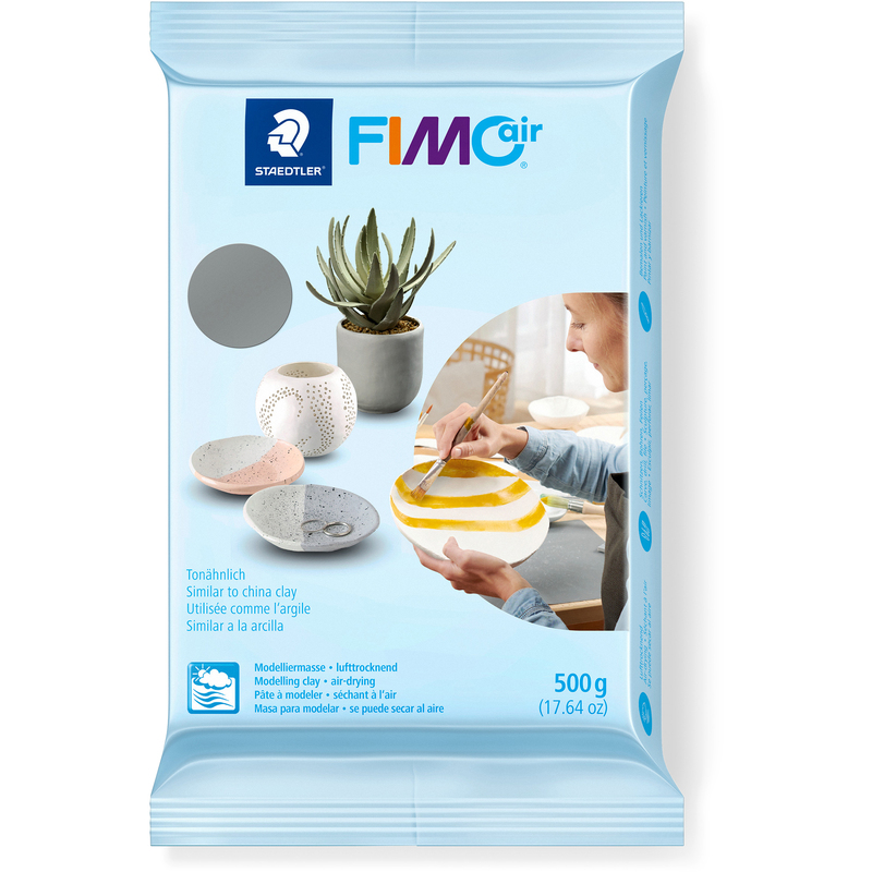 FIMO Lufttrocknende Modelliermasse Air, 500 g, grau