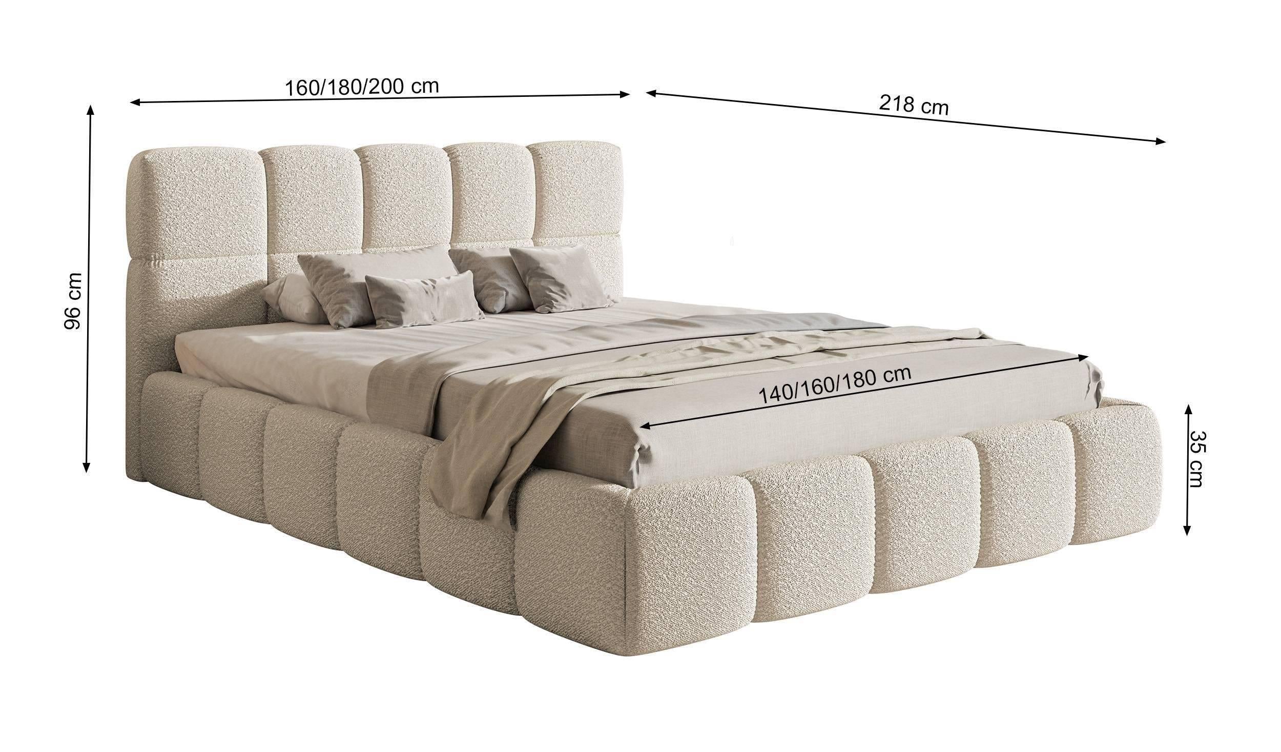 NADUVI Collection Chloe Bedframe 180 x 200 cm - Chenille - Koper
