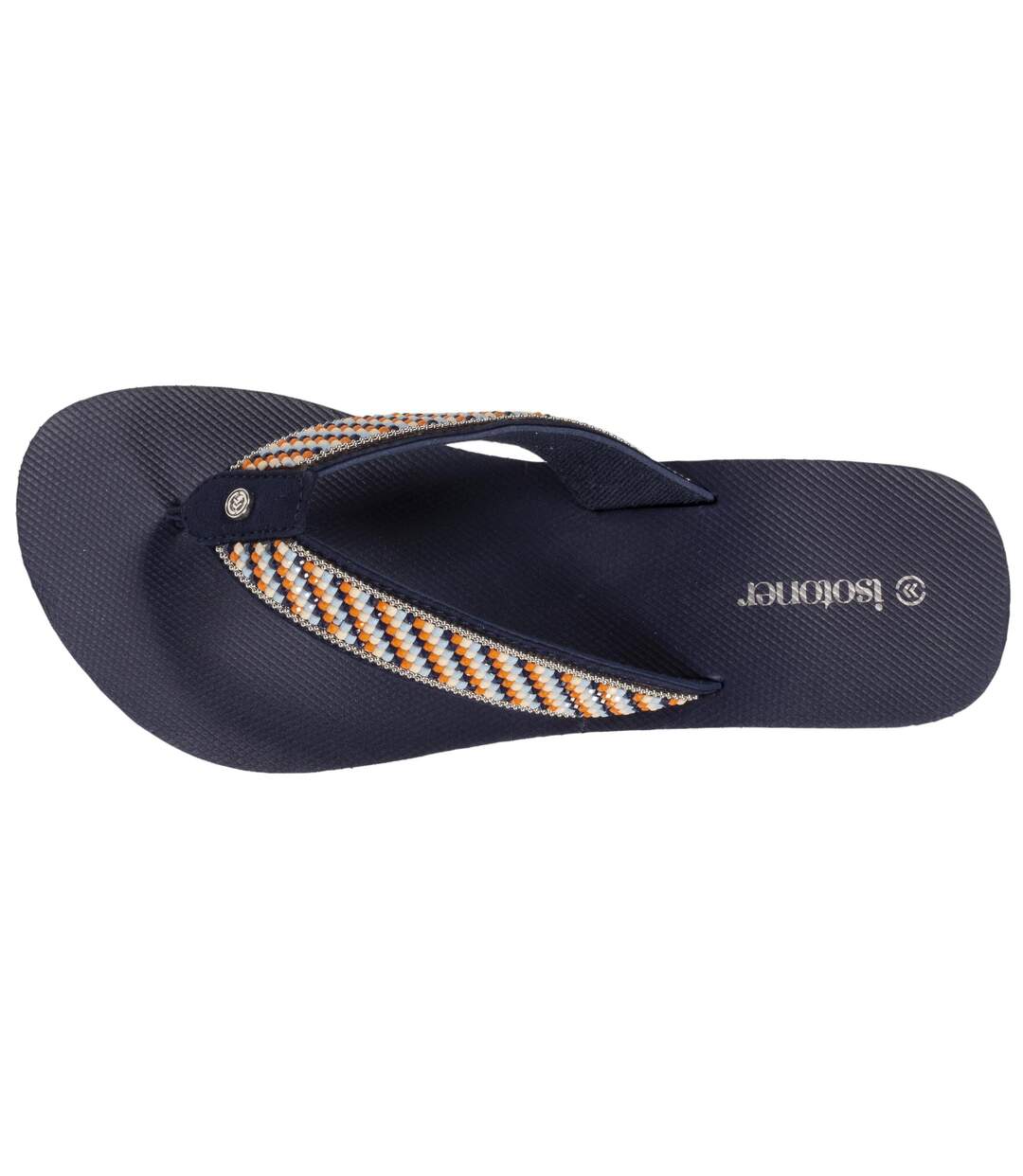 Isotoner Tongs femme à talon 4cm et détail paillettes