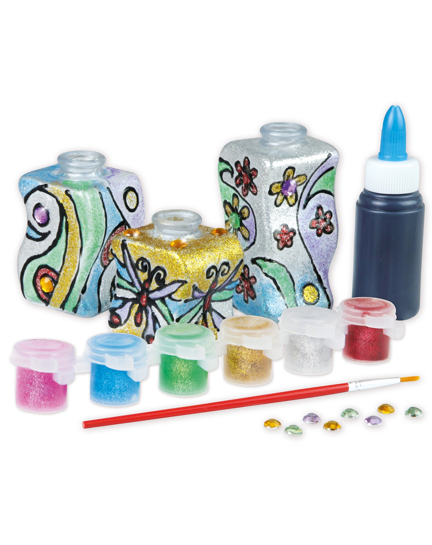 Bastelset GLITZER-VASEN in bunt