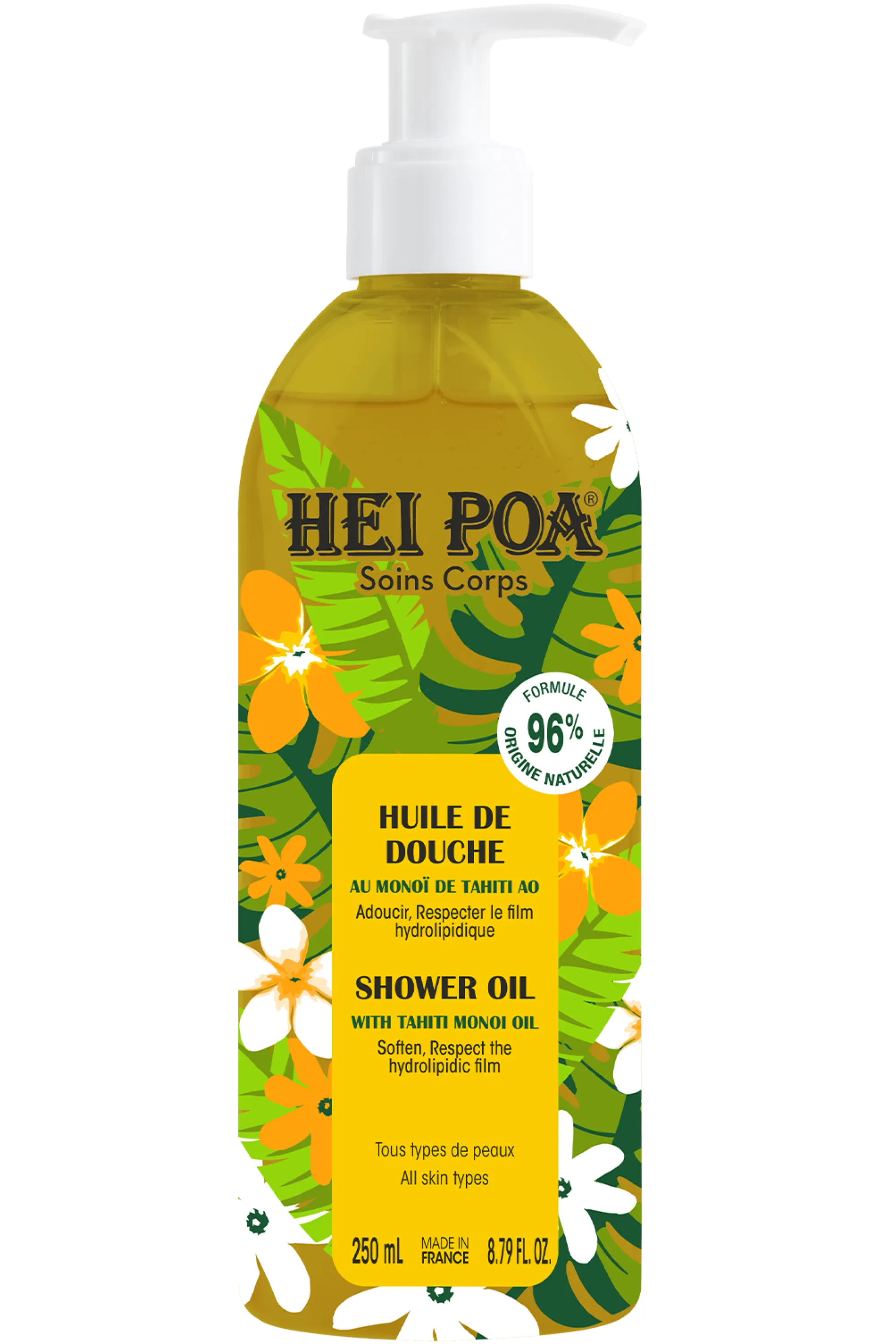 Hei Poa Huile de douche au Monoï-250 ml
