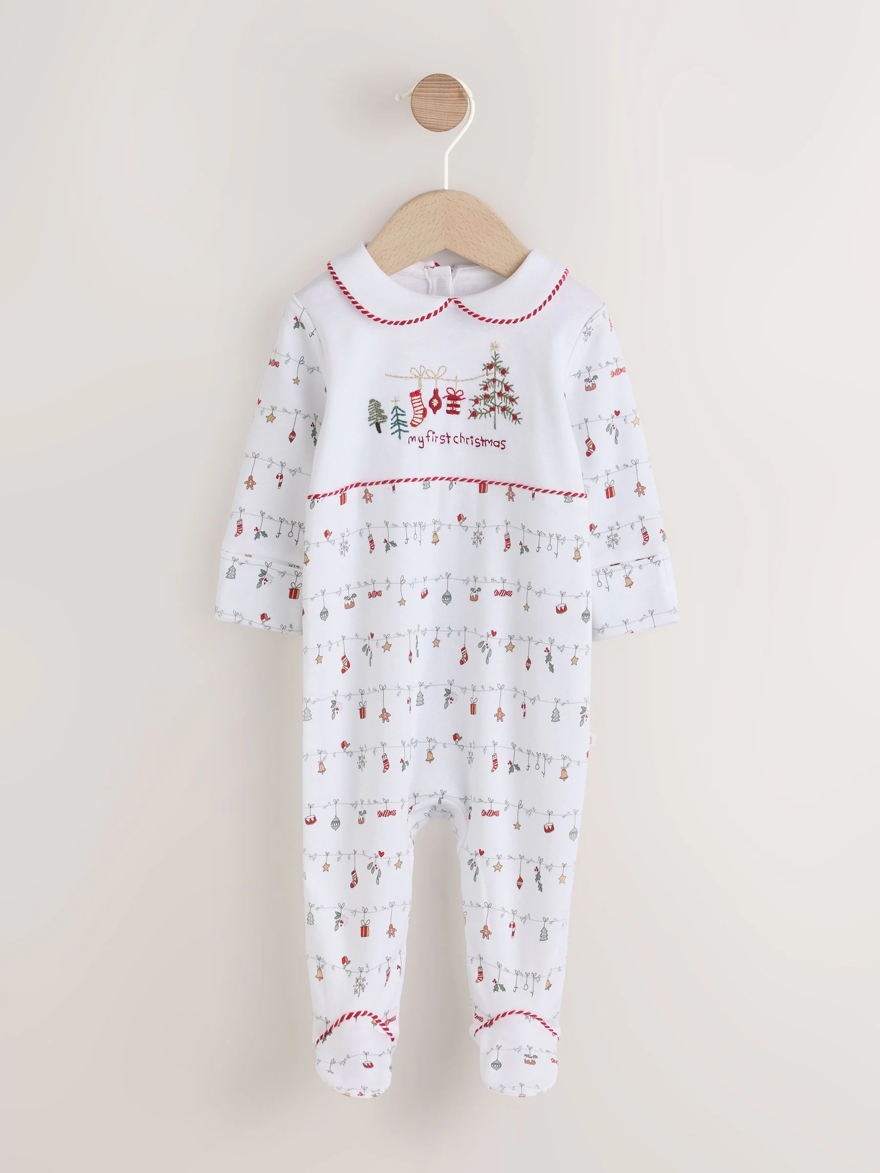 Wit - My First kerstbabypyjama (0-18mnd)