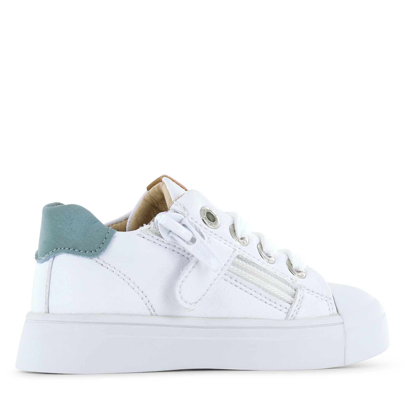 Shoesme witte sneaker met stripings Microleer | Uni schoenen