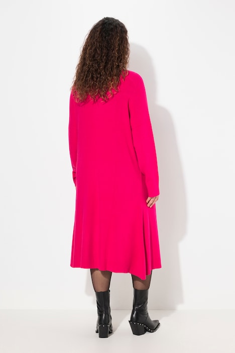 Long-Pullover, A-Linie, Stehkragen, Langarm