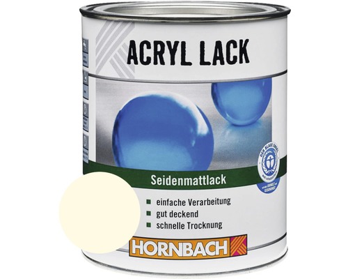 HORNBACH Gekleurde Lak Acryl Lak Semi-Mat Crème Wit 750 ml