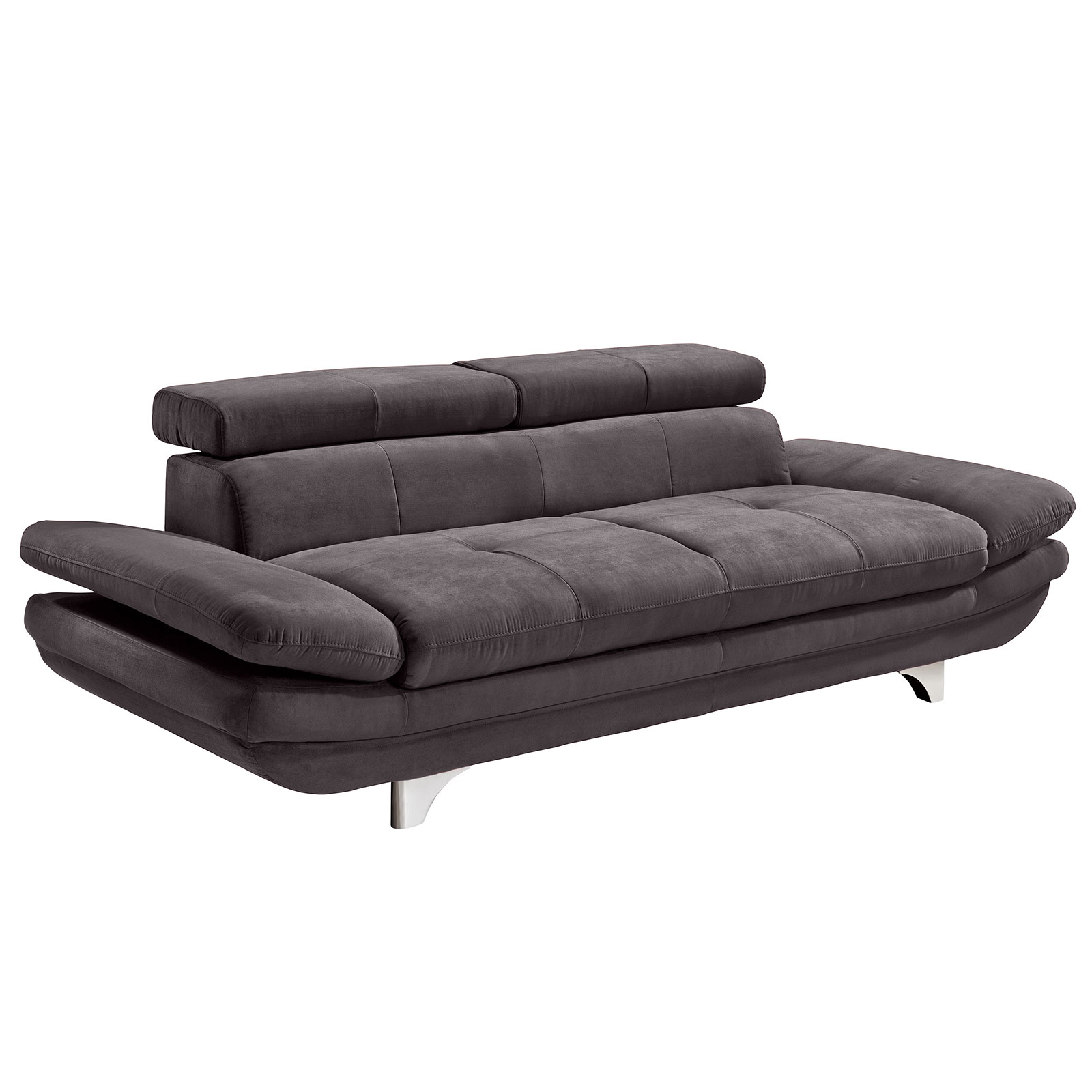 3-Sitzer Sofa - dunkelgrau - mit Armlehnenverstellung