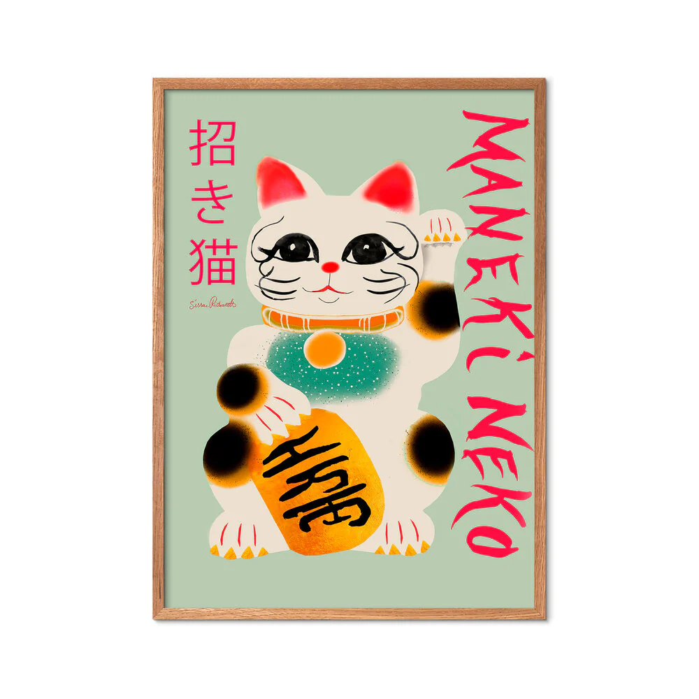 Poster & Frame  Maneki Neko plakat, mønstret - 30x40 cm