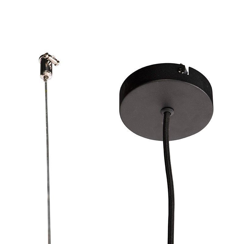Moderne rechthoekige hanglamp zwart 5-lichts - Cage
