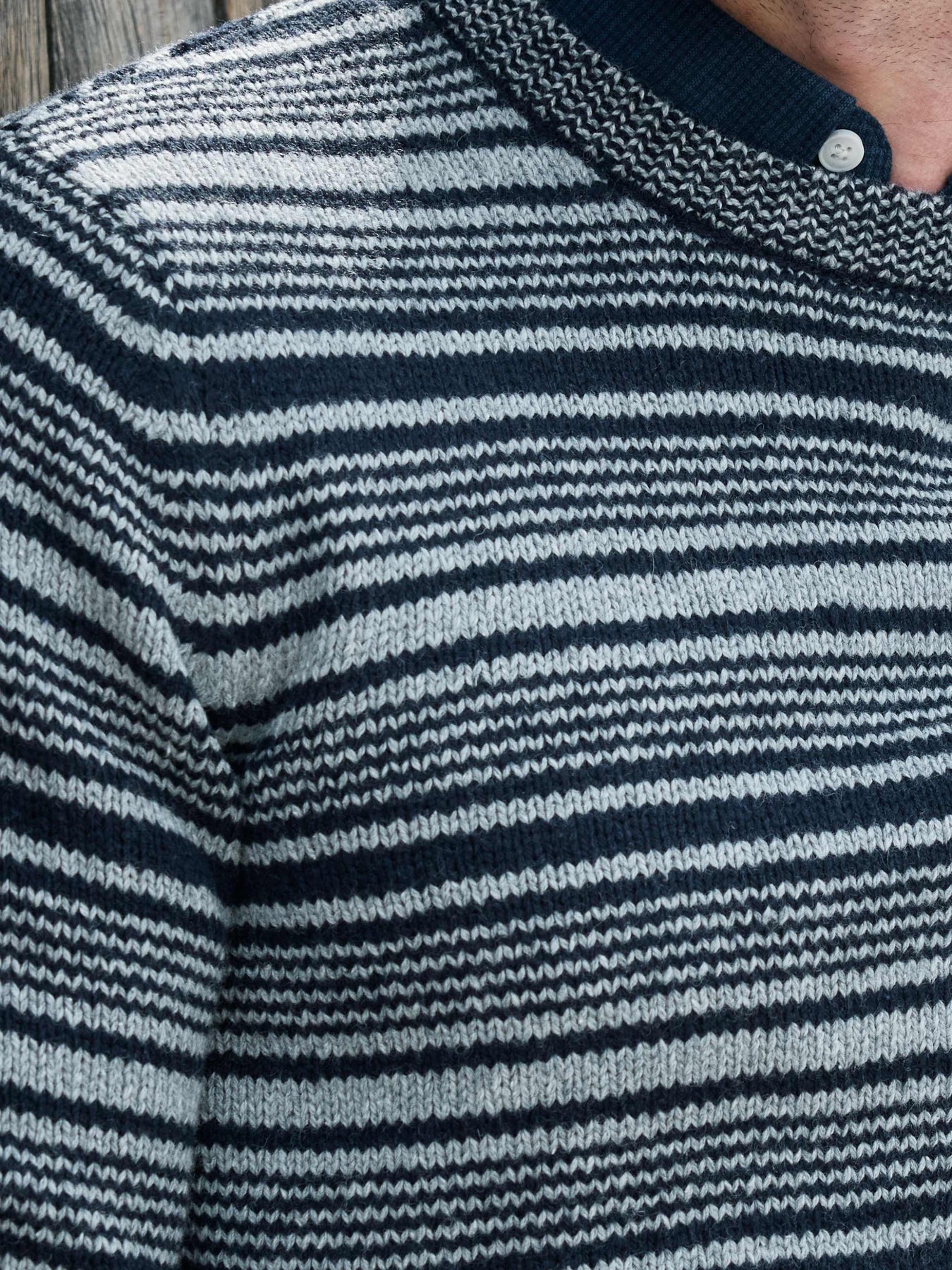 Herren Crewneck-Stricker, gestreift