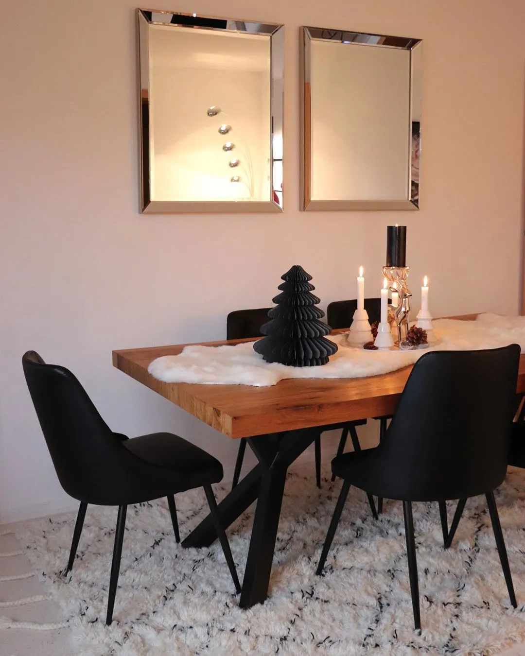 Set van 2 eetkamerstoelen VALERIE Kunstleer Zwart