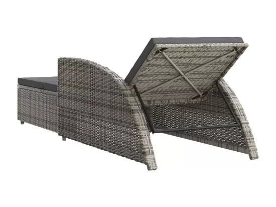 Transat chaise longue bain résine grise 201 x 67 x 28.5 cm 02_0012493