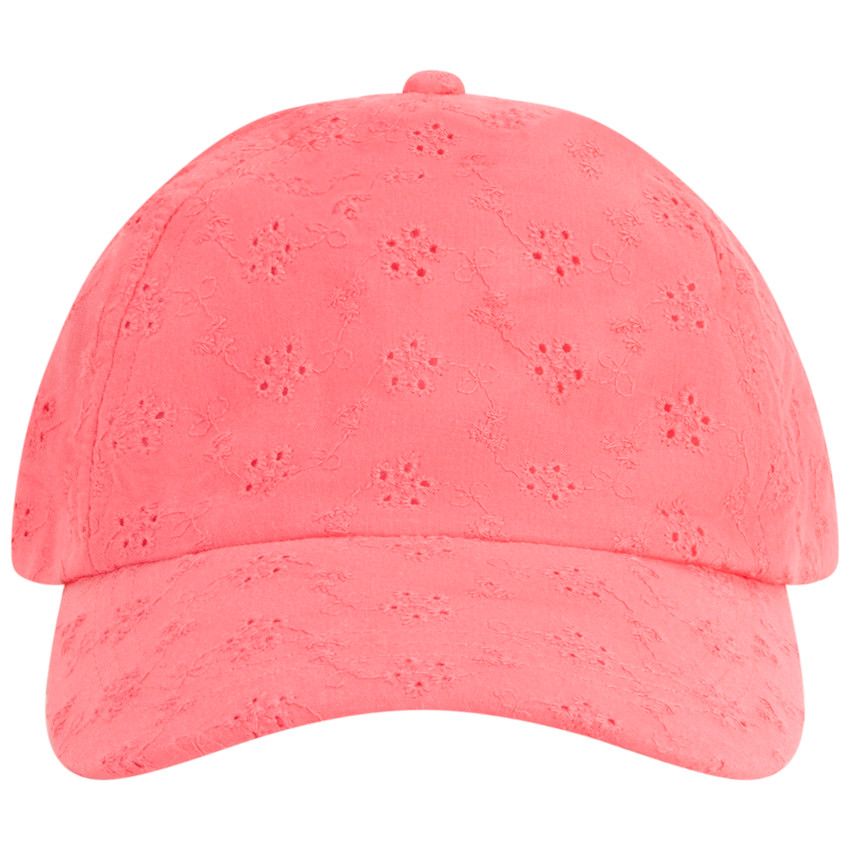 Casquette rose en broderie anglaise pour fille - Multicolore