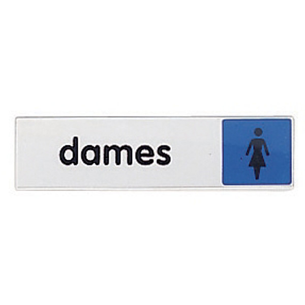 Plaquette de porte sanitaires et vestiaires dames 17 x 4 cm plexiglas