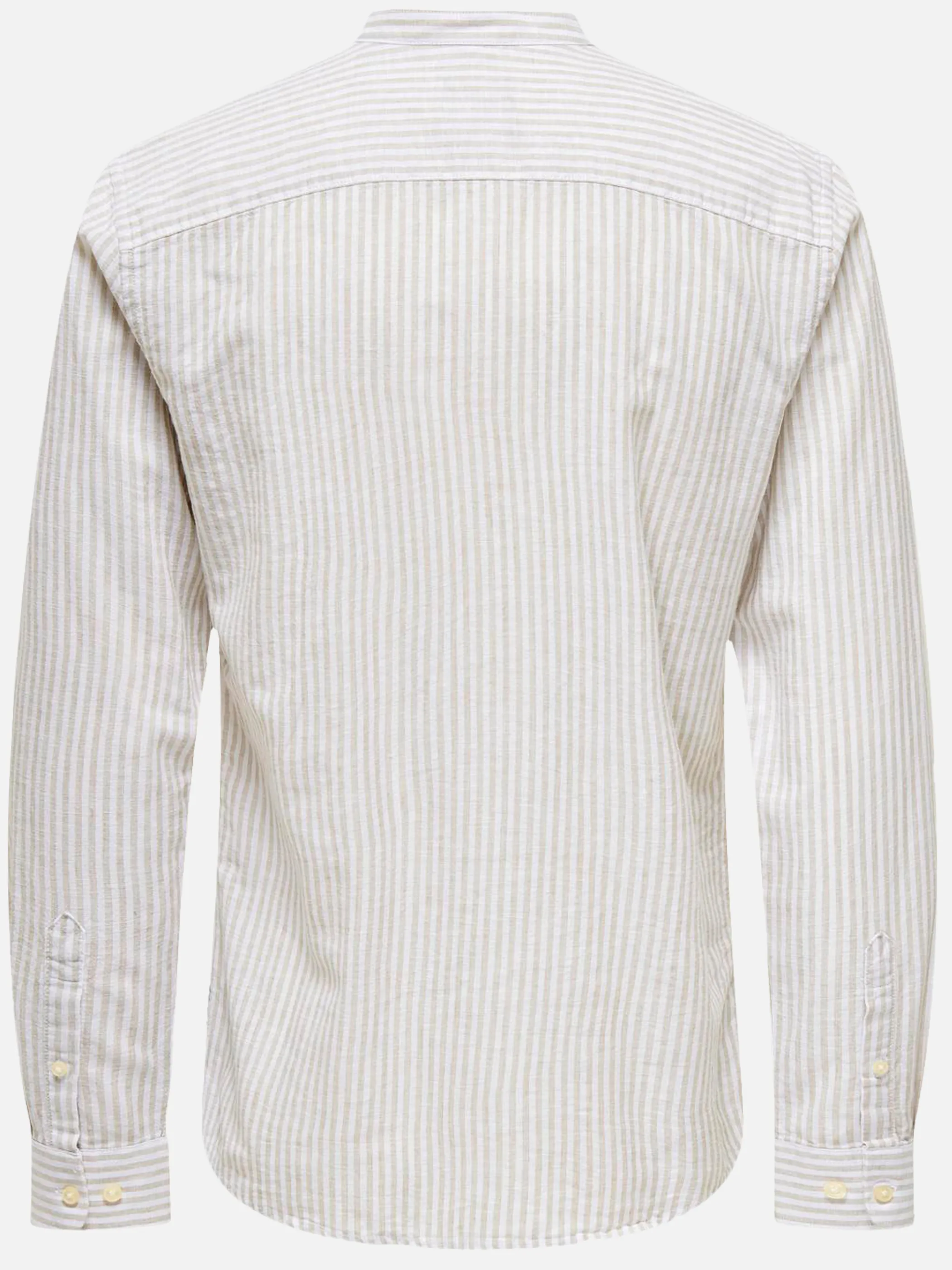 Only&Sons ONSCAIDEN LS MAO STRIPE LINEN Baumwollhemd