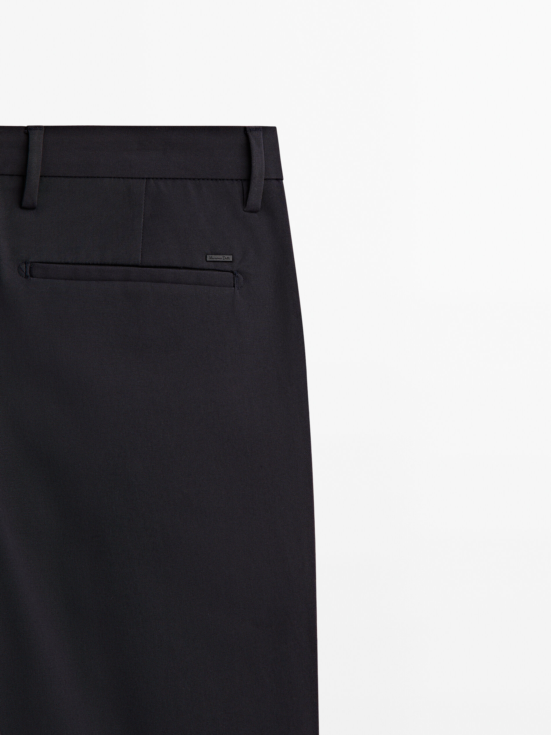 Calça chino sarga relax fit - AZUL MARINO