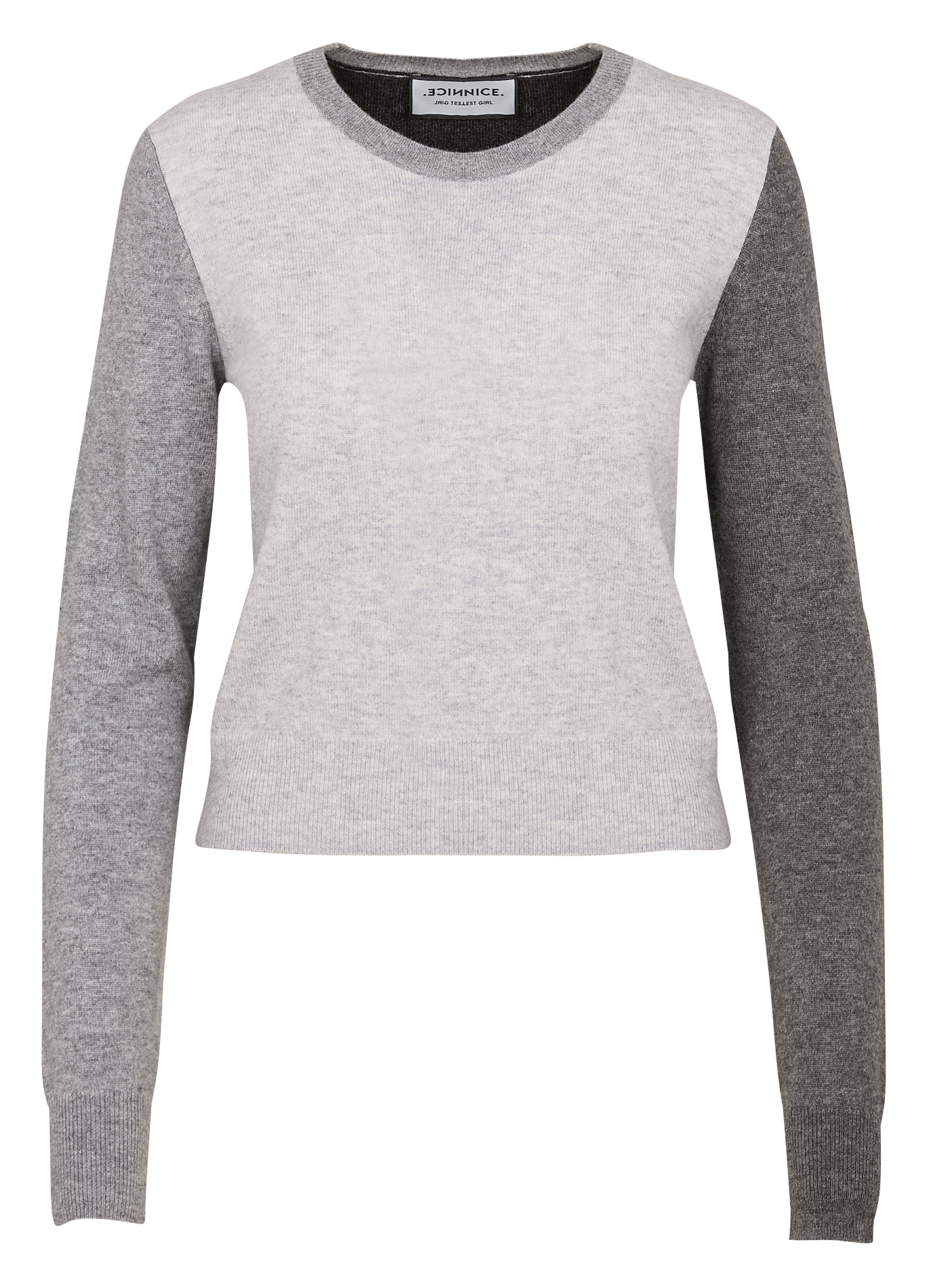 ABREL - Pull droit col rond en laine mélangée | Noir