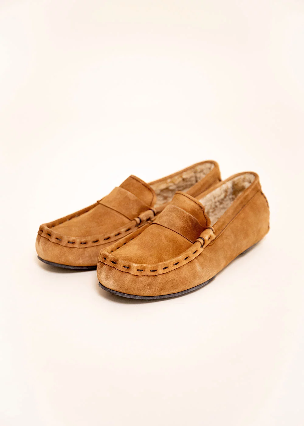 CONFIE SLIPPERS CUIR MARRON