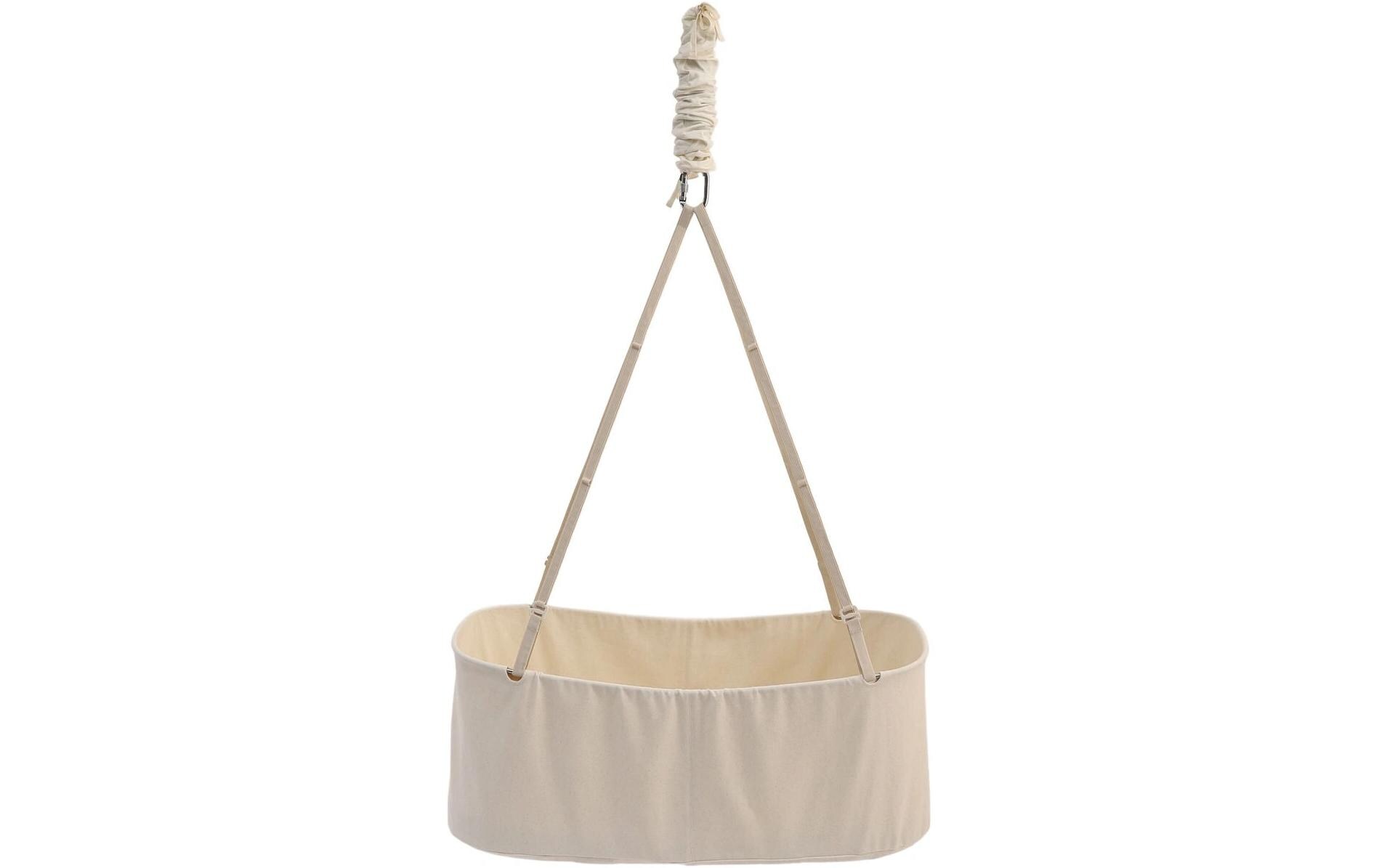 Baby Cradle Nature<br>Hochwertige Babywiege aus Bio-Baumwolle mit einer Feder für sanfte Auf- und Abwärtsbewegungen