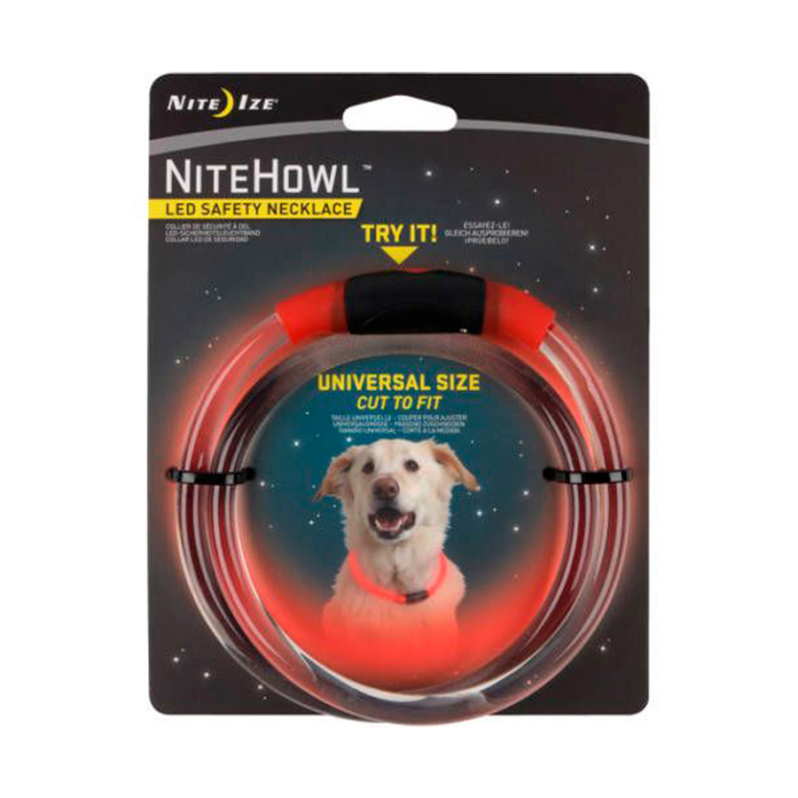 Coleira LED vermelha Nite Ize Nite Howl para cães