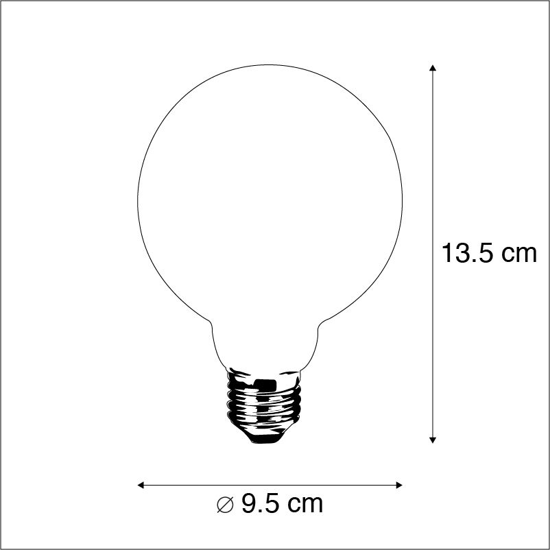 E27 dimbare LED lamp G95 smoke 5W 380 lm 2200K