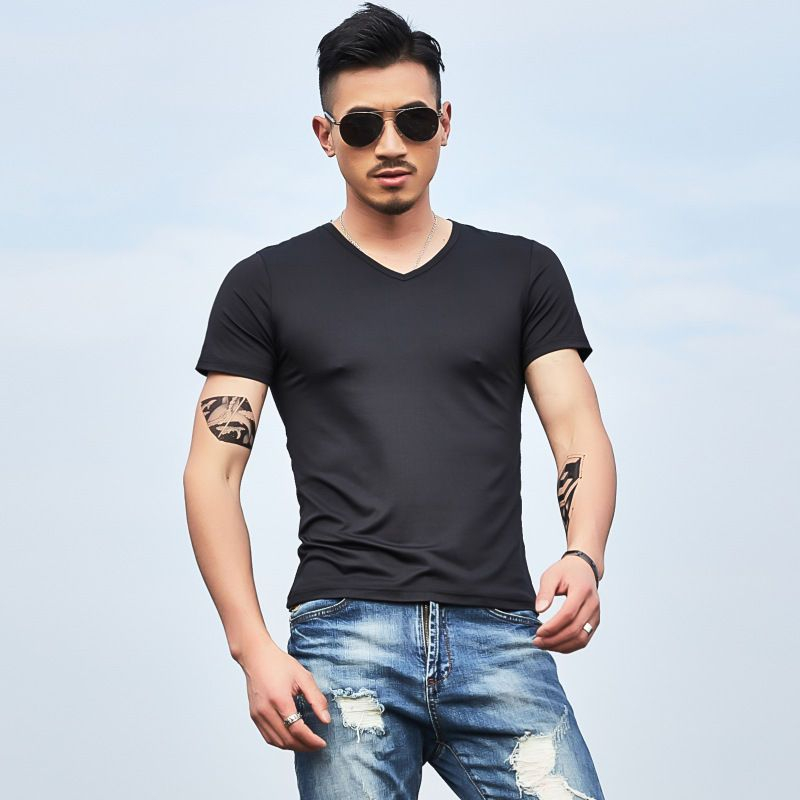 Wewewow - Effen T-shirt met korte mouwen