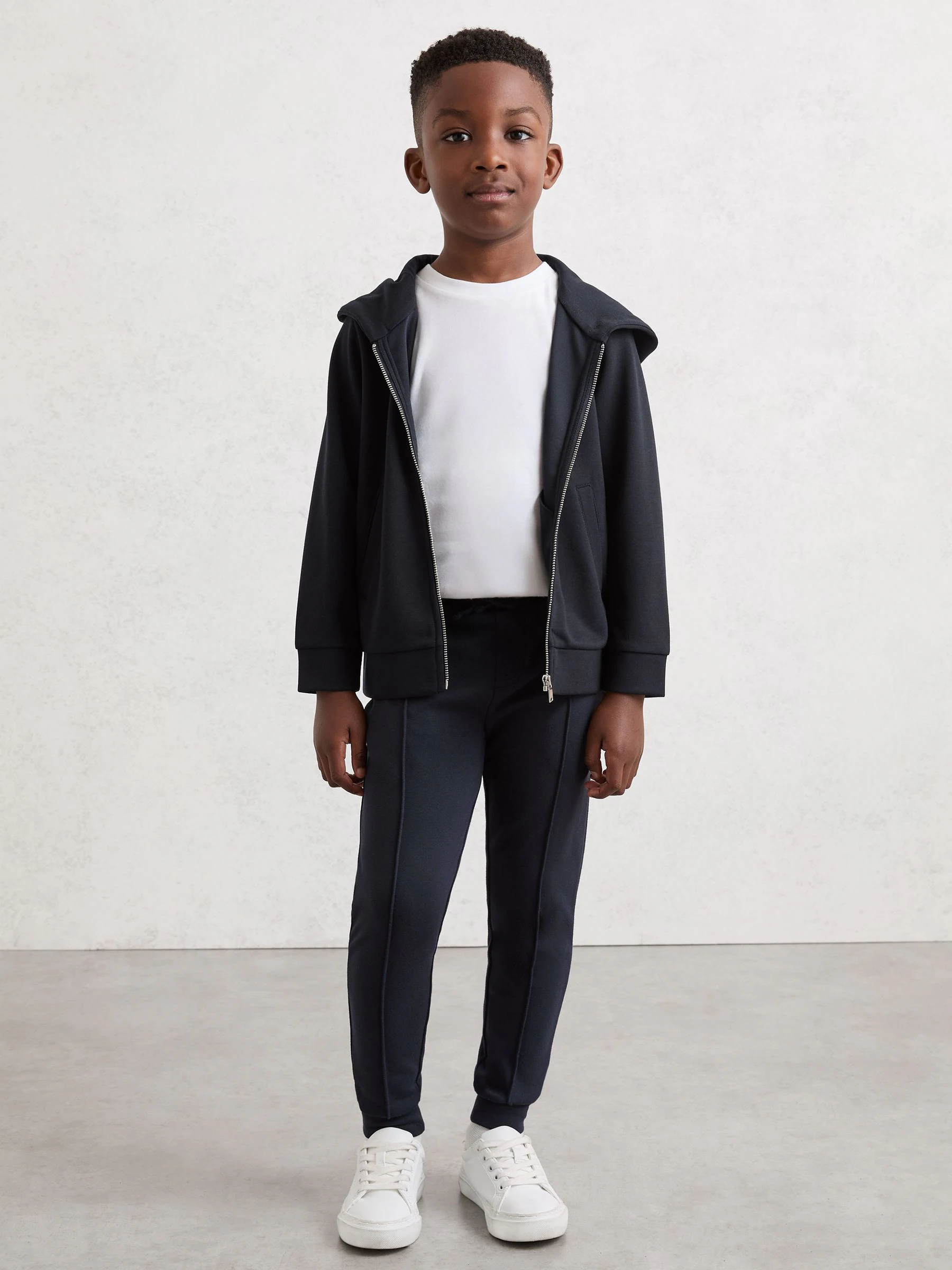 Reiss Harrison Zipped Interlock-Jersey Hoodie